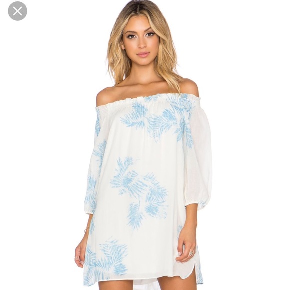 White and blue Off-the-Shoulder dress - Picture 1 of 2